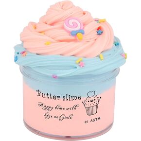 Lollipop Cake Butter Slime Kit, Colorful Scented Slime, Soft & Non-Sticky, Slime Putty Toys for Kids, Party Favors, Stress Relief Toy for Girls Boys(7oz 200ML)