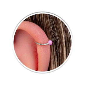 Hammered 925 Silver Helix Ring Hoop 20 Gauge - Hypoallergenic Cartilage Piercing Ring - Handmade Ear Jewelry