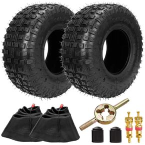 FVRITO 145/70-6 145 70x6 Tires with Inner Tube Straight Valve for 196CC 212CC Motovox MBX10 DB30 Baja Doodle Bug Mini Bike Quad Go-Kart Knobby Tires Sport 4 wheel ATV UTV Golf Cart Lawn Mower tractor