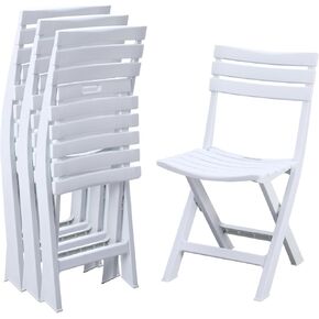 KAIHAOWIN 4-Pack Plastic Folding Chairs for Indoor and Outdoor Use Foldable Chairs for Patio Garden Beach Balcony Porch Lightweight & Waterproof -Black