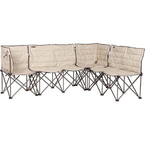 Lippert Campfire Folding Sectional Couch - Dark Grey, High-Loft, Foldable Sofa, Customizable, Expandable Size, Power Coated Steel Frame, Durable 600D Outdoor Polyester Fabric, 2022120590