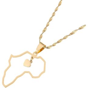 Africa Map Pendant Necklaces Heart African of Maps Jewelry Charms Heart Map
