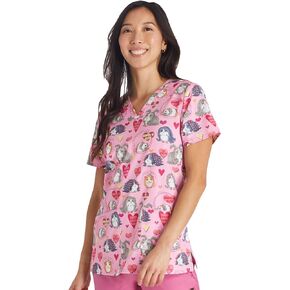 Cherokee Prints Women Scrubs Top V-Neck Print CK671
