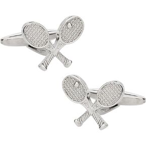 Cuff-Daddy Tennis Racquet Silver Cufflinks with Presentation Box