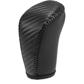 X AUTOHAUX Car Faux Leather Carbon Fiber Black Gear Shift Knob Cover for Nissan Altima 2019-2021 Sentra 2020-2021 Kicks 2018-2021 Versa 2020-2021 Black Line