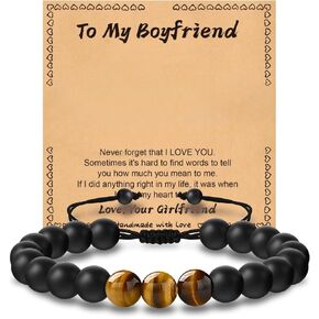 Gybver Mens Bracelet as Graduation Gifts for Him, Class of 2024 College High School 5th 8th Graduation Bracelets for men, Father's day Gifts for Husband New Dad Lover with Gifts Card