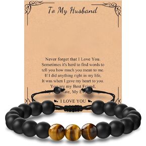 Gybver Mens Bracelet as Graduation Gifts for Him, Class of 2024 College High School 5th 8th Graduation Bracelets for men, Father's day Gifts for Husband New Dad Lover with Gifts Card