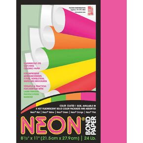 Pacon Neon Multi-Purpose 8.5-in. x 11-in., 100 Sheets, Pink (104319)