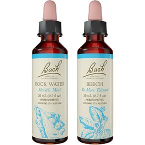 Bach Original Flower Remedies 2-Pack, Have Tolerance" - Beech, Rock Water, Homeopathic Flower Essences, Vegan, 20mL Dropper x2