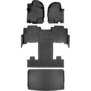 MAXLINER Floor Mats and Cargo Liner Behind 3rd Row Set Black Compatible with 18-22 Expedition Max/Navigator L with 2nd Row Bucket Seats