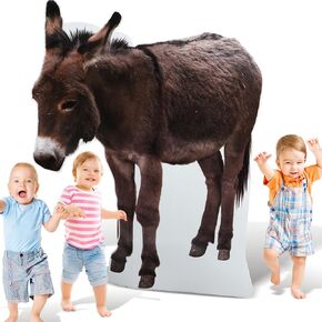 Motiskyy Large Donkey Stand up 4.1 ft Cardboard Nativity Floor Stand Ups Cardboard Cutout Easter Photo Standup for Easter Party Decorations Prop Christmas Nativity Farm Animal