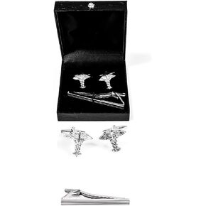 MRCUFF Doctor MD RN EMT Pair Cufflinks and Tie Bar in Presentation Gift Box & Polishing Cloth