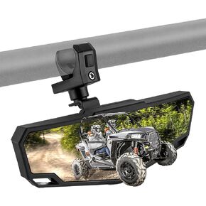 Wsays UTV Center Rear View Mirror Adjustable Angle fits 1.5-2" Round Roll Bar Rear Center Convex Mirror Compatible with RZR Maverick Talon Pionner KRX Mule YXZ Wolverine ZFORCE