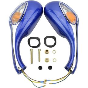 GOOFIT 8mm Motorcycle Rear View Mirror for GY6 50cc 125cc 150cc 250cc Scooter Moped Blue in Saudi Arabia