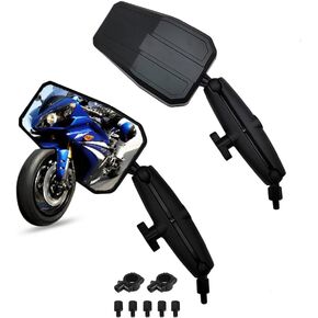 SIPIDEAUT Motorcycle Rear View Mirrors, Universal Adjustable Aluminum Motorcycle Mirrors with 7/8" Handlebar Mount and 8/10mm Screws Compatible with Street Dirt Bike Scooter Snowmobile Moped ATV