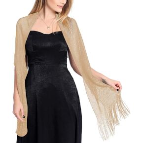Ralcosuss Women’s Metallic Shawl Wrap Scarf for Evening Party Dresses, Wedding Bridal Long Large Scarves Shoulder Cover Up