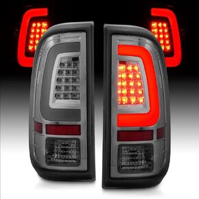AmeriLite لـ 2008-2016 Ford F250 F350 F450 SD C-Type هالوجين، LED، مصابيح خلفية بديلة لشاحنة الالتقاط مع لمبة عكسية - جانب الركاب والسائق، مجموعة مصابيح السيارة، أسود