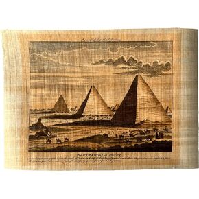 The Great Egyptian Pyramids Art Printing on Authentic Papyrus - Pyramids of Giza Cairo - Gift for Ancient Egypt and Egyptian Pyramid Lovers - Unframed - Frameable - 11.2x8.5 Inches