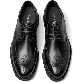 BEAU TODAY Mens Dress Shoes, Business Casual Oxford Shoes for Men, Formal Brogue Wingtip Men Shoes, Genuine Leather Comfortable Shoes for Men