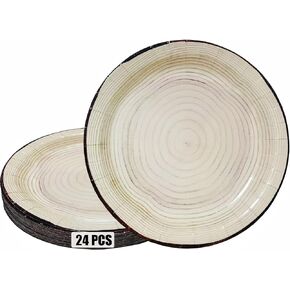 24 Pcs 9 inch Woodland Paper Plates, Woodland Plates Woodland Party Decorations Supplies