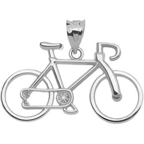Sports Charms 10K and 14K Gold Bicycle Bike Pendant - Choice of Colors