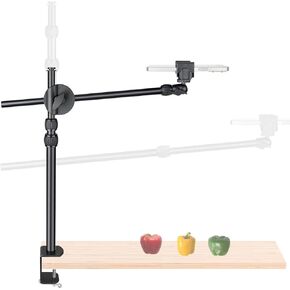 Extendable & Adjustable Overhead Phone Webcam Camera Desk Mount Holder Table Stand Tripod w/Clamp for iPhone Tiktok Youtube Video Meeting Zoom Conference Live Streaming Vlogging Recording
