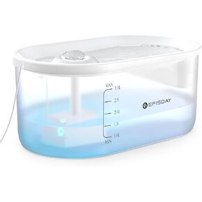 WF010 Cat Water Fountain, 101oz/3L Automatic Pet Water Fountain with Ultra Quiet Pump, BPA-Free, Transparent Water Dispenser for Dogs, Cats,Multiple Pets.
