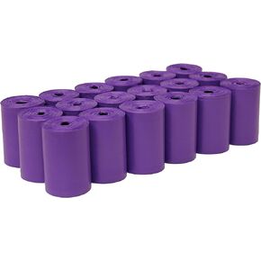 Five Star Pet Extra Large 9" x 15" Made in USA Easy Open Poop Bags Dog Waste Bags, 18 Refill Rolls, 270 Bags (Purple W/Out Dispenser)