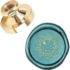 CRASPIRE Wax Seal Stamp Heads Only No Handle Sealing Wax Stamp Head Replacement Footprint Vintage Removable Brass Seal Head 25mm for Wedding Invitations Envelopes Christmas Party Gift Wrap
