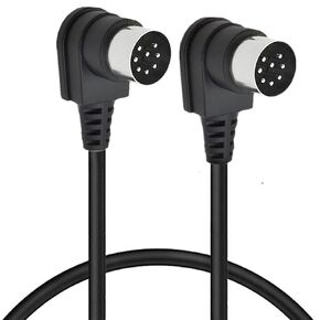 HUHANGGod Dual 90Degree Winkel Großer 8-Pin Din Stecker Zum männlichen Lautsprecher Audio Kabel, 2 X 90Degree Din 8-Pin Verlängerungskabel für Bang und Olufsen B&O PowerLink BeoLab (50 cm)
