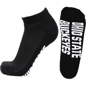 NCAA Ohio State Buckeyes Men's Footie Socks, Gray Heel/Toe