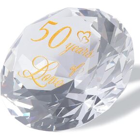 YWHL Happy 40th Wedding Anniversary Romantic Gifts for Her Him, Ruby Wedding Gifts for Her, 40 Years of Love Present for Couple, Red K9 Crystal Diamond Decoration