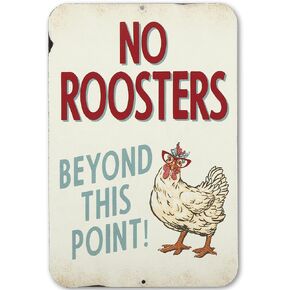 Open Road Brands Fresh Farm Eggs Metal Sign - Vintage Farmhouse Kitchen Sign with Hen and Distressed Finish