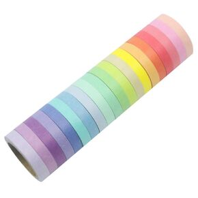 20 Rolls Washi Tape Set, 197 Feet x 7.5mm Wide Cool Tones Washi Tape，Solid Colour Washi Tape Masking Tape, for Journaling, Scrapbooking, Book, Planner, DIY Arts Crafts