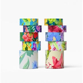 10 Rolls Vintage Washi Tape Set,Decorative Cute Floral Botanical Flower Tape,Bullet Journaling,Bible Journaling,Party Decorations,15-40mm Wide 9.84ft Long/Roll (Style A)