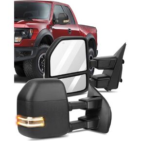 ECCPP Rear View Mirrors Towing Mirrors fit for 2017-2019 for Ford for F250 for F350 for F450 Super Duty with Power Heated Turn Signal lamp Auxiliary Lamp Blind spot Temperature Sensor