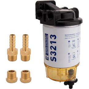 S3213 Fuel Water Separator Filter, Marine Water Separator Fuel Filter Replacement Fuel Water Separator for Boat, Marine Water Separator Fuel Filter Replaces# S3213, 35-60494-1, 18-7932-1, 35-809097