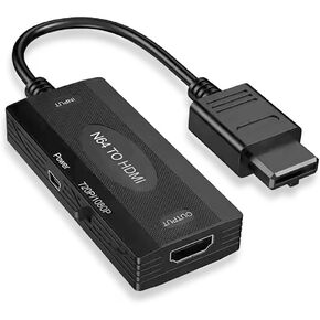 N64 to HDMI Converter Adapter, HDMI Cable for N64 1080P Video and Audio in Full Digital Hdmi, Support 16:9 and 4:3 Convert, Compatible with N64/ SNES/SFC/NGC/Gamecube