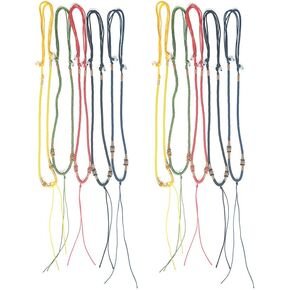 Pack of 6 Jade Rope Strings Cords Emerald Rope for Necklace and Jewelry Making, Handmade Jade Pendant Adjustable Braided Necklace Rope Cord, 3 Colors