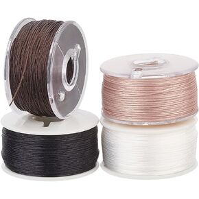 PH PandaHall 200 Yards 0.1mm Beading String 4 Colors Bracelet Thread Seed Bead String Bracelet Beading Thread Sewing String for Leather Stitching Beading Jewelry Bracelets Necklace Making