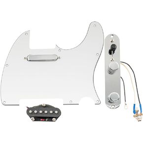 Musiclily Pro Pre-wired Standard Tele Pickguard and Loaded Control Plate with Artec Pickups Alnico 5 Magnet for TL Style Electric Guitar, 3Ply Aged White