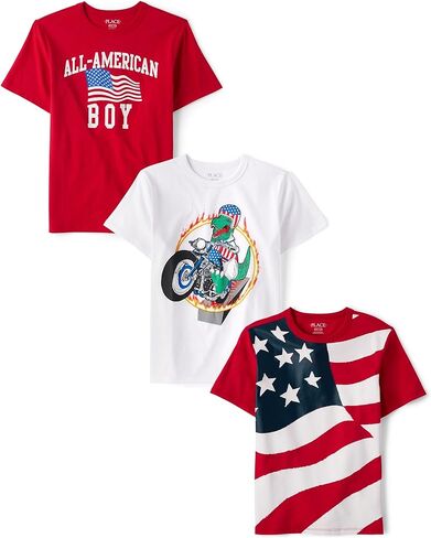 The Children's Place Boys' Holidays Short Sleeve Graphic T-Shirts,multipacks in Saudi Arabia