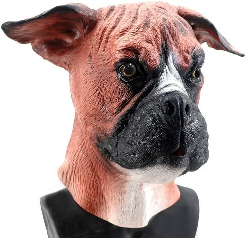 قناع كلب من اللاتكس على شكل حيوان من HENGYUTOYMASK، قناع رأس كلب بوكسر واقعي، قناع الكلب أزياء الهالوين in Kuwait