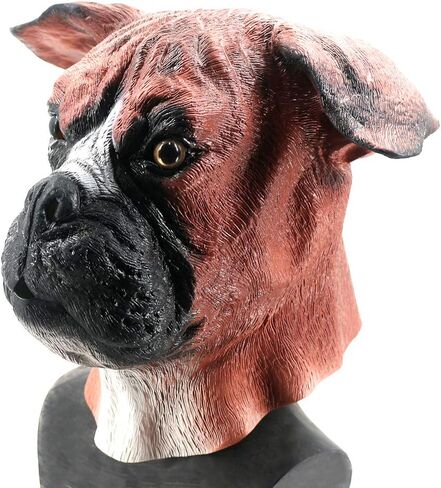 قناع كلب من اللاتكس على شكل حيوان من HENGYUTOYMASK، قناع رأس كلب بوكسر واقعي، قناع الكلب أزياء الهالوين in Kuwait