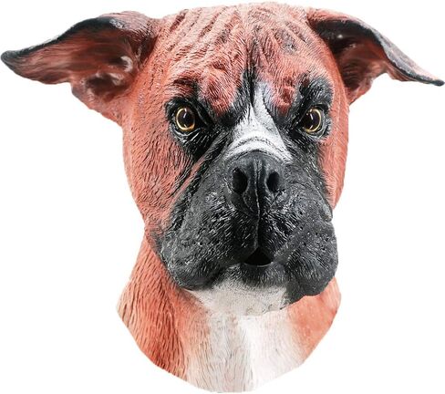 قناع كلب من اللاتكس على شكل حيوان من HENGYUTOYMASK، قناع رأس كلب بوكسر واقعي، قناع الكلب أزياء الهالوين in Kuwait