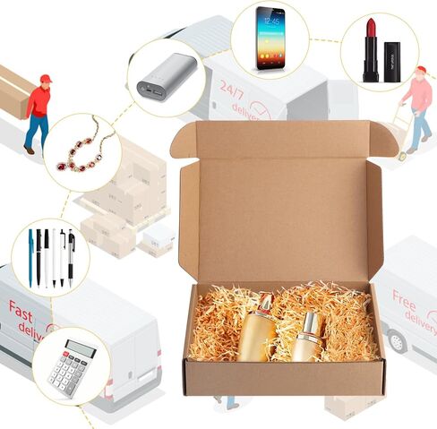 9x6x2 Inches 50 Pack Shipping Boxes - Brown Corrugated Cardboard Boxes for Small Business Shipping boxes, Gift Boxes and Mailing Boxes in Kuwait