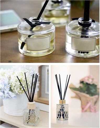 مجموعة استبدال عصي القصب الليفية 120 قطعة من EXQUISS (لون أسود) استبدال عصي الألياف للعطور العطرية - 10 بوصة × 4 مم in Kuwait