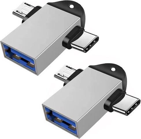 محول OTG 2 في 1 USB 3.0 إلى النوع C ومحول USB صغير، USB 3.0 أنثى إلى USB C ذكر وموصل Micro Male (عبوتان) in Kuwait