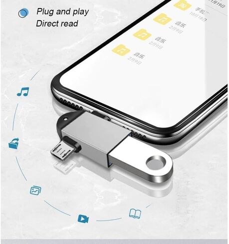 محول OTG 2 في 1 USB 3.0 إلى النوع C ومحول USB صغير، USB 3.0 أنثى إلى USB C ذكر وموصل Micro Male (عبوتان) in Kuwait