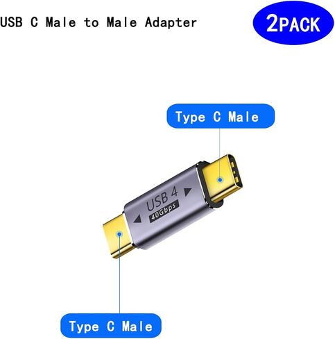 rgzhihuifz USB C Male to Male Adapter Extender .Type C Coupler with PD 100W 40 Gbps 8K/60hz Video Compatible for Thunderbolt 4/3, MacBook Pro/Air, Laptop, Tablet, Phone and More Type C Devices in Saudi Arabia
